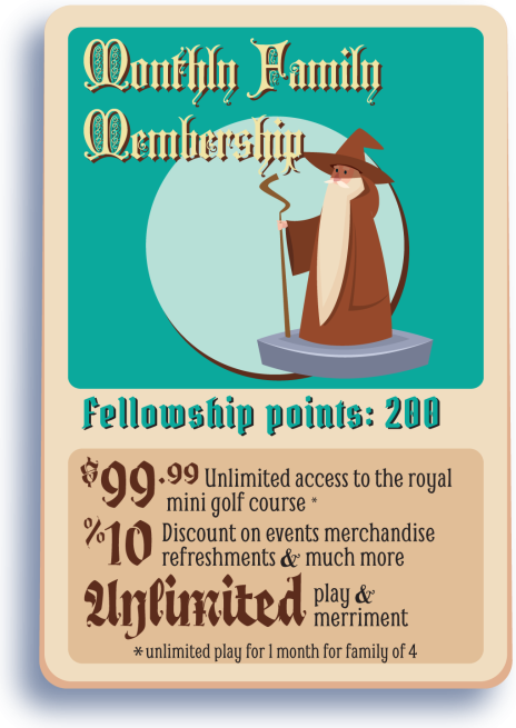 May noble seeker for frequent monthly merriment! A Family Monthly Membership is $99 for a family of 4 (additional children $ 9.99), 10% off merch, 10% off additional guests. 10% off events and parties, and10% off refreshments